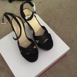 Black open toe heels